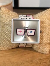 Montre Rectangle Cadran Motif Lunette Bracelet Simili Cuir Quartz Tendance Neuf