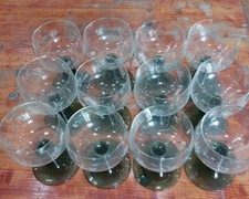 Lot de 12 Verres à vin blanc d'alsace ROEMER pied vert soufflé filigrané BISTROT
