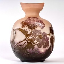 Vase Gourde Émile Gallé Verveine Verre Violet Verbena Purple Glass