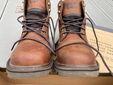 Chaussures Boots Caterpillar homme Deplete Wp Marron Cuir Lacets 45 état neuf