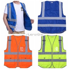Unisexe Gilet Sécurité Gilet Warnschutz gilet avec poches et fermeture éclair