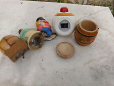 lot 5 tirelires clown ballon tonneau en bois et résines