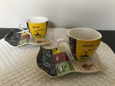 Duo Café Gourmand 2 tasses avec plateaux à servir