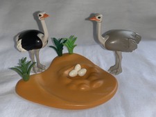 playmobil 4831 couple d autruche et nid avec oeufs animaux savane zoo complet