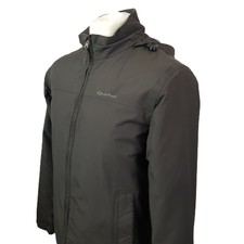 QUECHUA OXYLANE Veste Homme Gris Taille S Matelassé À Capuche Fermeture Éclair