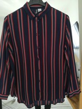 Chemise bleu/rouge fluide rayures H&M 38