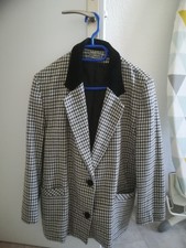 Veste blazer femme - Taille 3 - Camaïeu - pied de poule écru-gris-noir