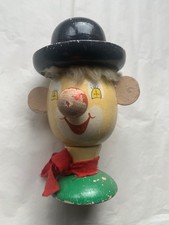 Tirelire en bois tête de clown