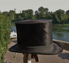 RARE CHAPEAU HAUT DE FORME COSTUME EPOQUE DELION BROSSON ANCIEN ANTIQUE HAT