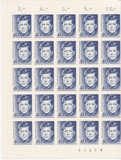 allemagne rfa feuille 25 timbres neufs jf kennedy bon état