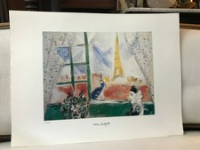 Ancien poster affiche Marc Chagall Window édition SIAE de 1990 
