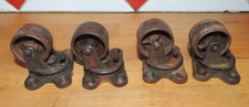 LOT 4 ANCIENNE PETITE ROULETTES POUR CREER MEUBLE CHARIOT INDUSTRIEL DECO ATELIE