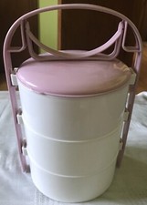 3 Tier Tiffin Food Containers Carrier Bento Lunch Dinner Picnic Soft Pink