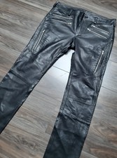 PANTALON CUIR DIESEL W34 BIKER LEDER LEATHER GAY SKIN ZIP 