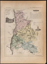 1896 - Drôme (Département français) - Carte ancienne