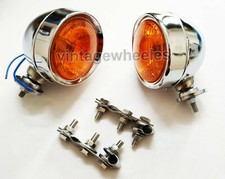 Lambretta Vespa Universel 2 12v 4 " Orange Lumière Lampe Acier Inoxydable