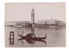PHOTO ANCIENNE Venise Venezia Italie Vers 1880 Italia Gondole Panorama Gondola 