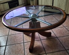 Table basse de salon verre/bois 100*100*58