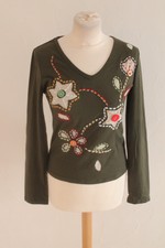 PULL FIN FEMME °°° GOLD MANIA °°° BOUTONS. TAILLE M . NEUF 