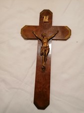ANCIEN CRUCIFIX ART DECO, CHRIST BRONZE REGULE 