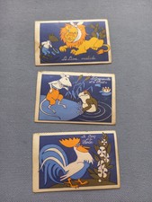Lot 3 images chromos FABLES DE LA FONTAINE animaux école 