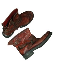 Bugatti Chaussures Femmes Bottes Stiefelett Cowboy Gr.38 Cuir Vintage Rouge Top