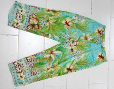 Pantacourt Viscose Vert Jaune Fleuri Anne Weyburn T.38