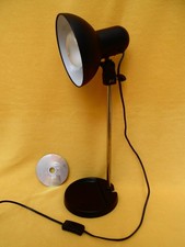80 s 90 s Studio tâche, lampe vintage noir & or métal, rétro table de chevet lumière