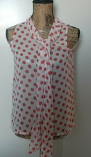 Chemise haut top sans manches cravate blanc imprimé pois marque Sinéquanone 36