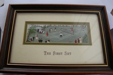 Tableau tissé soie par Cash "The First Set" Tennis