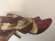 MAGNIFIQUES ESCARPINS/SANDALES  ROUGE BORDEAUX CUIR KENNETH COLE NEW YORK P 40
