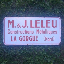 PLAQUE EMAILLEE CONSTRUCTIONS METALLIQUES LA GORGUE (NORD)emaillerie alsacienne 