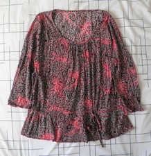 Tunique femme rose/rouge et noir/gris Taille 46