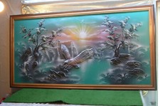 ** GRAND TABLEAU DE DÉCORATION AIGLE EN 3D AVEC BRILLANT SUPERBE EFFET