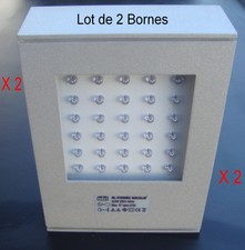 Lot de 2 Bornes Jardin ou Mural Etanche,60 Leds Bleuté,6W,220V,Boitier Alu IP65