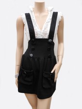 Jupe chasuble TERRANOVA T 36 S 1 Noir poches Courte Salopette Hiver Skirt Rock