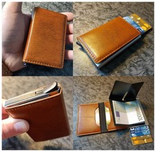 Rfid Cuir porte carte éjectable 8x CB billet cartes visite permis conduire ID