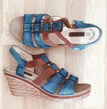 OCT SANDALES JEAN BLEU TALON COMPENSE