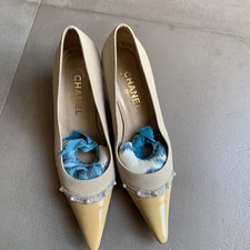 Escarpins Chanel taille 38 toile et cuir 