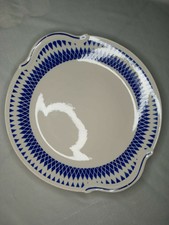 Ancien Plat Creux, Ovale, Motif Bleu, Demi Porcelaine BADONVILLER . Déco Rétro