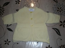Gilet laine jaune fille - 1 mois