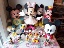 Lot Mickey mouse Minnie Donald Pluto de 14 figurines / jouet peluches lampe 25cm