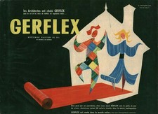 Publicité ancienne tapis Gerflex 30 coloris issue de magazine 1941 J. Jacquelin