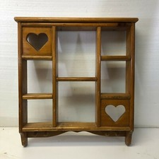 Vintage Wooden Wall Mount Shelf Figuring Display Guards Storage Decor 