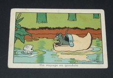 CHROMO BON-POINT ECOLE 1920-1939 BENJAMIN RABIER VOYAGE EN GONDOLE SOURIS