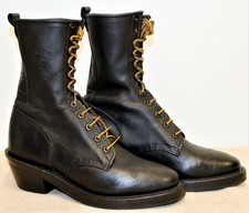 Boots Bottines à lacets femme CHIPPEWA cuir noir 9 US 7,5 UK 41,5 EUR 26,7 cm