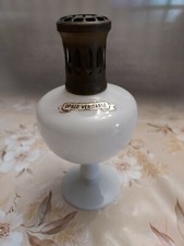 Ancienne lampe berger opaline blanche petit pied