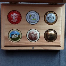 Lot de 6 capsules de champagne, support non fourni