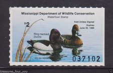 3197.8km-12 Mississippi État Sauvagine Canard Tampon MNH Ring-Necked Canards