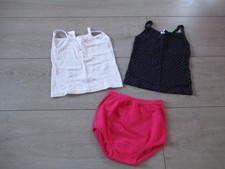 Lot de 2 débardeurs en coton bleu et blanc  taille 24 mois